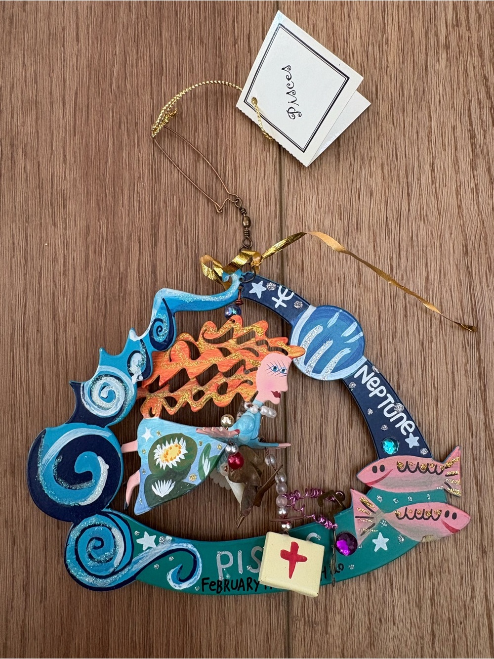 Karen Rossi Zodiac Sign Pisces Fanciful Flight by Silvestri - Retired Ornament